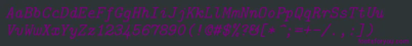 Lmmono10Italic Font – Purple Fonts on Black Background