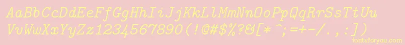 Lmmono10Italic Font – Yellow Fonts on Pink Background