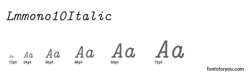 Größen der Schriftart Lmmono10Italic