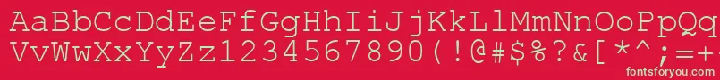 フォントRolk8c – 赤い背景に緑の文字