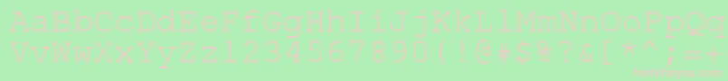 Rolk8c-Schriftart – Rosa Schriften auf grünem Hintergrund