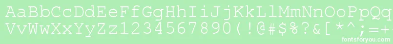 Police Rolk8c – polices blanches sur fond vert