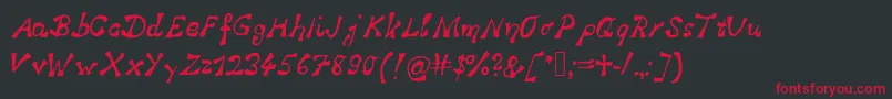 NeverEnding Font – Red Fonts on Black Background