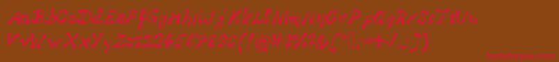 NeverEnding Font – Red Fonts on Brown Background