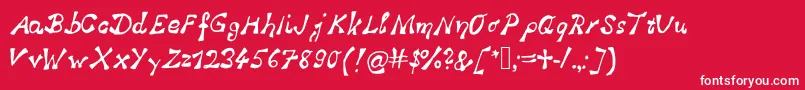 NeverEnding Font – White Fonts on Red Background