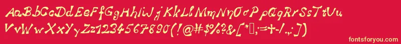 NeverEnding Font – Yellow Fonts on Red Background