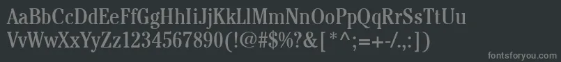 フォントItcCheltenhamLtBookCondensed – 黒い背景に灰色の文字
