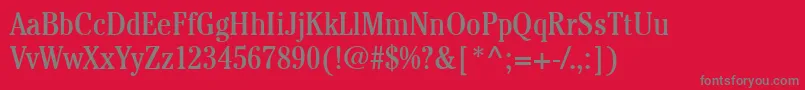 Fonte ItcCheltenhamLtBookCondensed – fontes cinzas em um fundo vermelho
