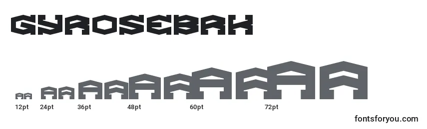 Размеры шрифта GyroseBrk