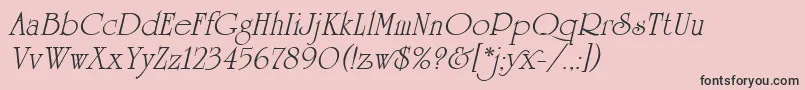 UniversityRomanItalicPlain-Schriftart – Schwarze Schriften auf rosa Hintergrund