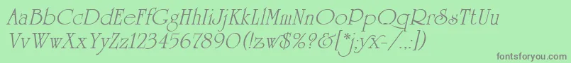 UniversityRomanItalicPlain Font – Gray Fonts on Green Background
