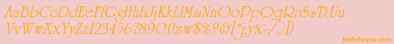 UniversityRomanItalicPlain Font – Orange Fonts on Pink Background