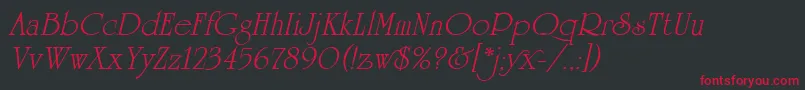 UniversityRomanItalicPlain Font – Red Fonts on Black Background