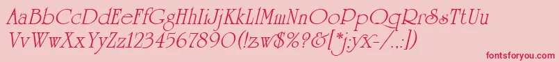 Police UniversityRomanItalicPlain – polices rouges sur fond rose