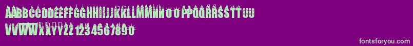 fuente Newyorkcity – Fuentes Verdes Sobre Fondo Morado