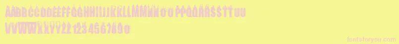 Saiba mais sobre a fonte Newyorkcity Fonte Newyorkcity – fontes rosa em um fundo amarelo