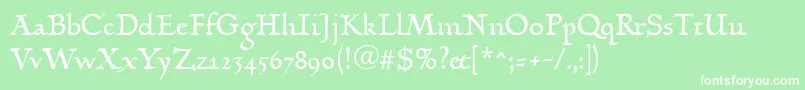 Linotypehumanistika Font – White Fonts on Green Background