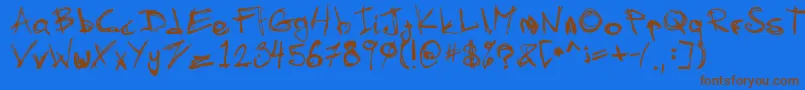 SkratchV2 Font – Brown Fonts on Blue Background