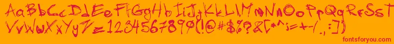 SkratchV2 Font – Red Fonts on Orange Background