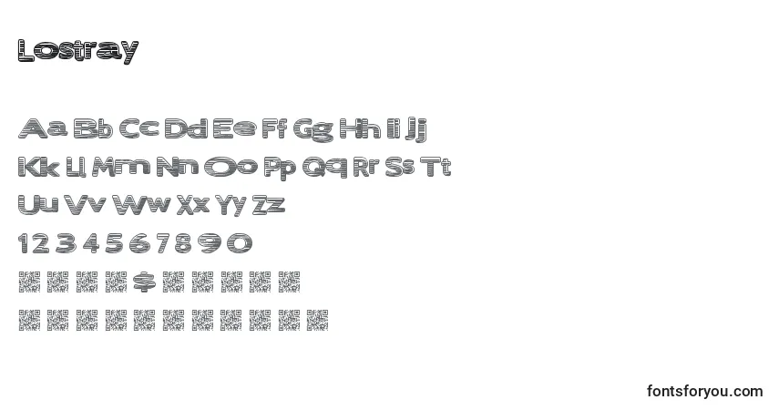 Schriftart Lostray – Alphabet, Zahlen, spezielle Symbole