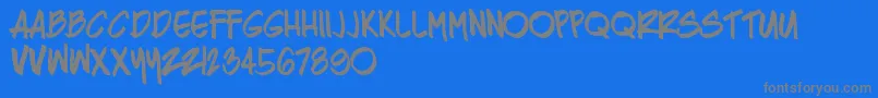 RazingRegular-Schriftart – Graue Schriften auf blauem Hintergrund