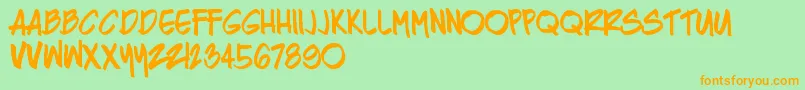 RazingRegular Font – Orange Fonts on Green Background