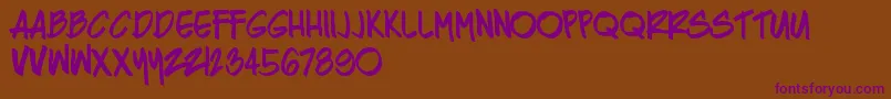 RazingRegular Font – Purple Fonts on Brown Background
