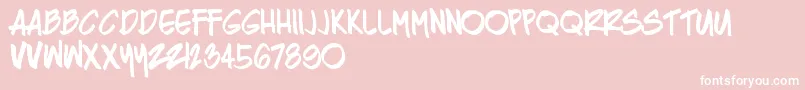 RazingRegular Font – White Fonts on Pink Background