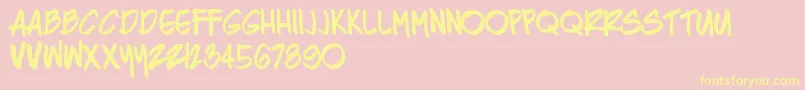 RazingRegular Font – Yellow Fonts on Pink Background