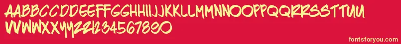 RazingRegular Font – Yellow Fonts on Red Background