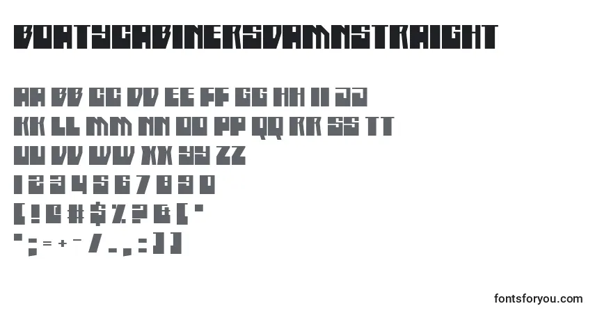 Шрифт BoatycabinersDamnStraight – алфавит, цифры, специальные символы