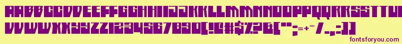 BoatycabinersDamnStraight Font – Purple Fonts on Yellow Background