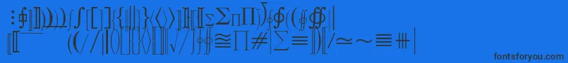 Czcionka MathematicalPi3 – czarne czcionki na niebieskim tle