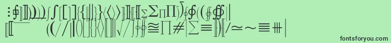 MathematicalPi3 Font – Black Fonts on Green Background