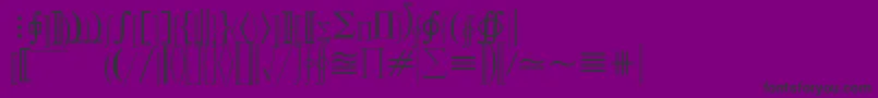 MathematicalPi3-fontti – mustat fontit violetilla taustalla