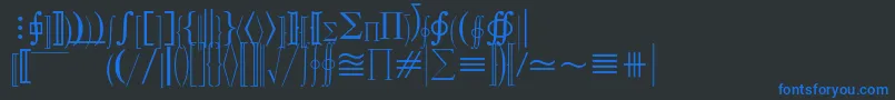 Czcionka MathematicalPi3 – niebieskie czcionki na czarnym tle