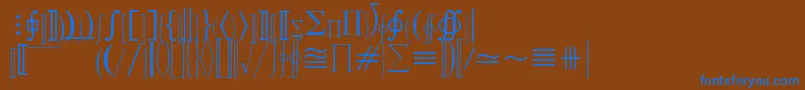 Czcionka MathematicalPi3 – niebieskie czcionki na brązowym tle