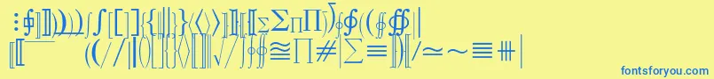 MathematicalPi3 Font – Blue Fonts on Yellow Background