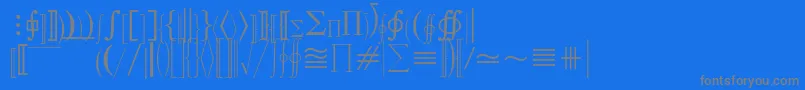 MathematicalPi3-fontti – harmaat kirjasimet sinisellä taustalla