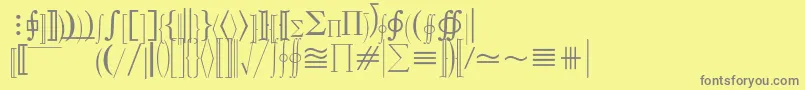 Czcionka MathematicalPi3 – szare czcionki na żółtym tle