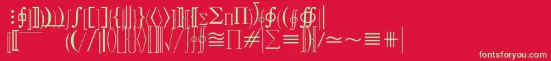 MathematicalPi3 Font – Green Fonts on Red Background