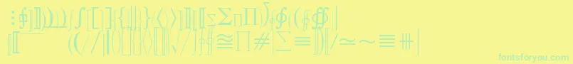 MathematicalPi3 Font – Green Fonts on Yellow Background