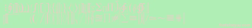 フォントMathematicalPi3 – 緑の背景にピンクのフォント