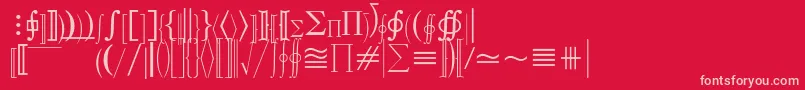 フォントMathematicalPi3 – 赤い背景にピンクのフォント