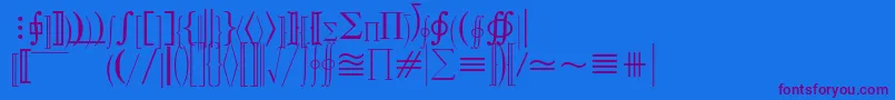 Czcionka MathematicalPi3 – fioletowe czcionki na niebieskim tle