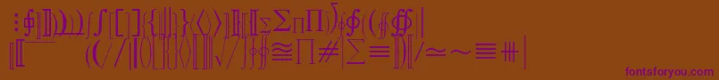 Czcionka MathematicalPi3 – fioletowe czcionki na brązowym tle