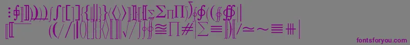 Fonte MathematicalPi3 – fontes roxas em um fundo cinza