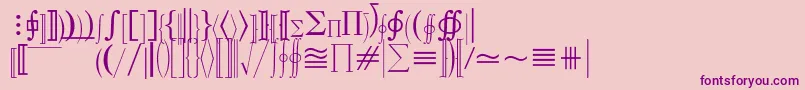 フォントMathematicalPi3 – ピンクの背景に紫のフォント