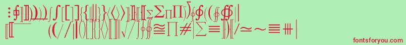 MathematicalPi3 Font – Red Fonts on Green Background