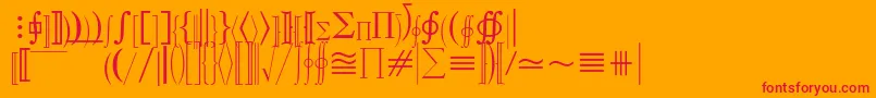 フォントMathematicalPi3 – オレンジの背景に赤い文字